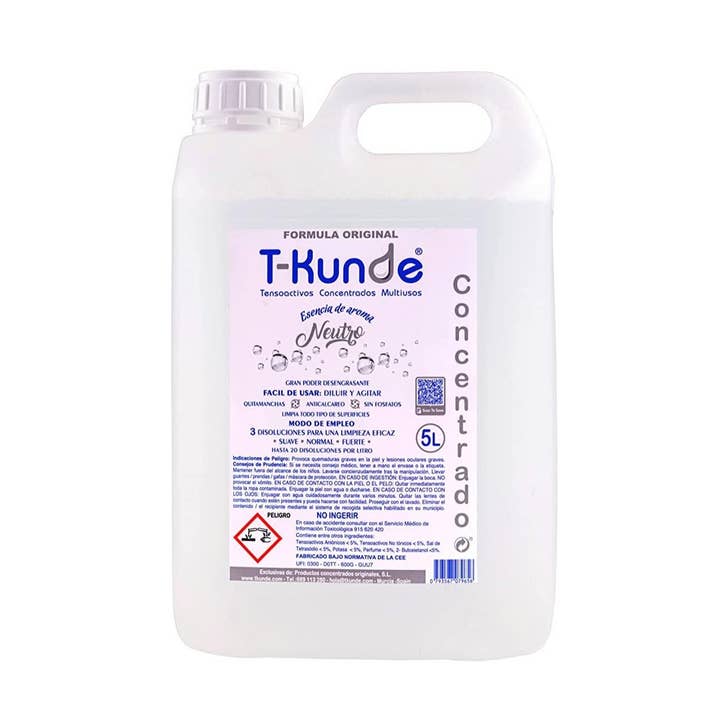 Detergente multiuso Tanica 5 Litri Senza Essenza Né Profumo per la vendita all'ingrosso da parte di TinaNatur Distribuciones