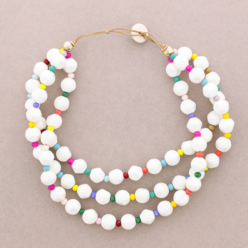 Sonata – Großhandel Perlenkette – 3-runde Halskette mit Harzperlen.6