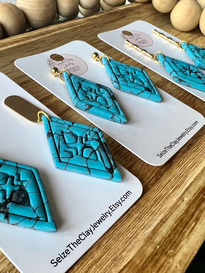 Southwestern Clay Earrings for wholesale by SeizeTheClayJewelry