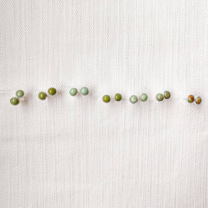 Kingman Turquoise Stone Studs for wholesale by Meghan Elisabeth Art