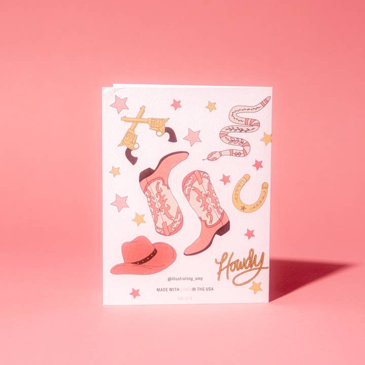 Illustrating Amy - Vente Cartes d'anniversaire - Carte Happy Birthday Cowgirl3