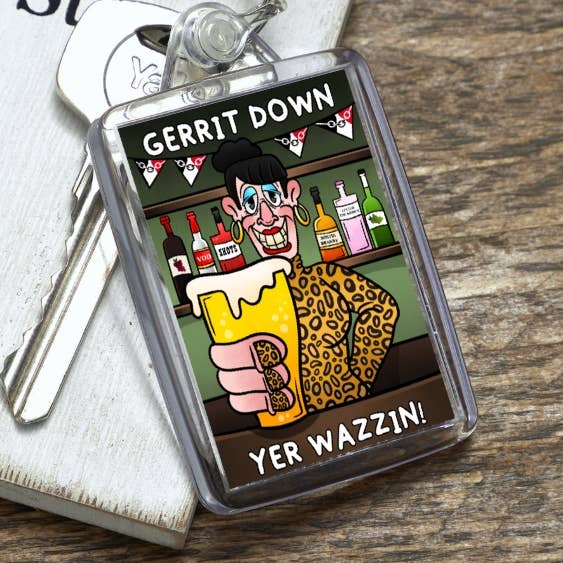 Gerrit Down, c'est génial ! Porte-clés pour la vente par Black Country Cards