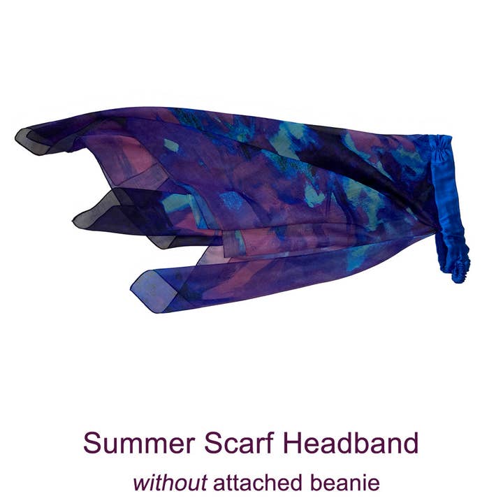 LuxCare Clothing - Wholesale Head Scarf - Women's - Fine Art Headscarf ~ Sapphire8