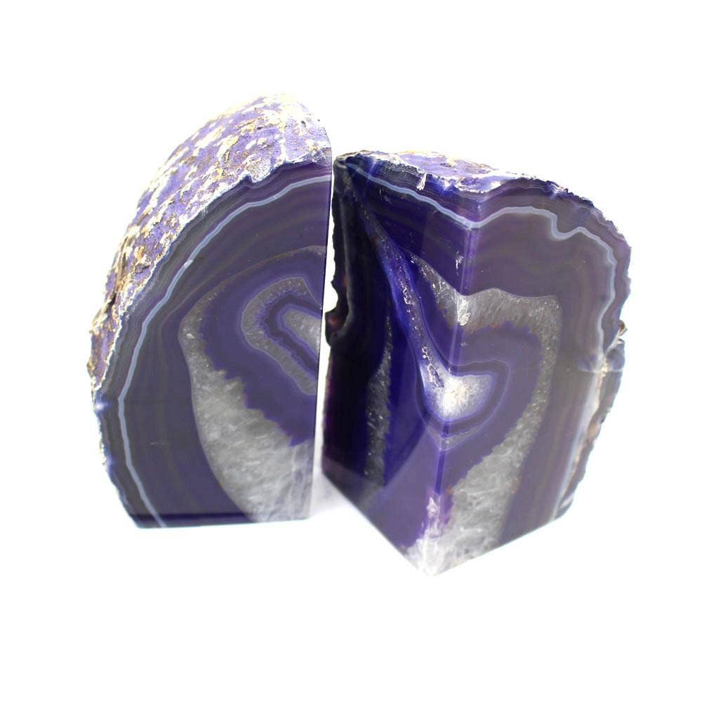 Rock Paradise - Wholesale Bookend - Crystal Purple Agate Geode Bookends 1-3 lb Pair3