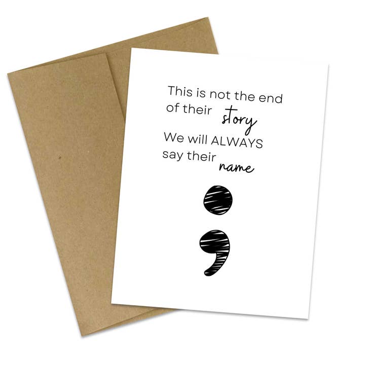 Empathy & Grief Card - "Semi-Colon" Sentiment for wholesale by Butterflies + Halos
