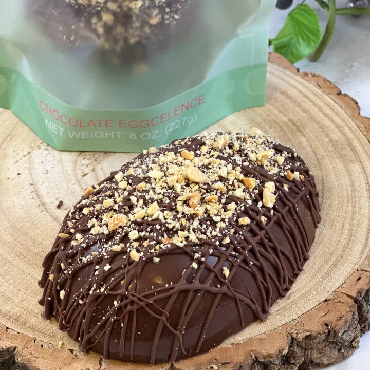 Milk Chocolate 8 oz. Peanut Butter Cup Egg for wholesale by Barkeater Chocolates
