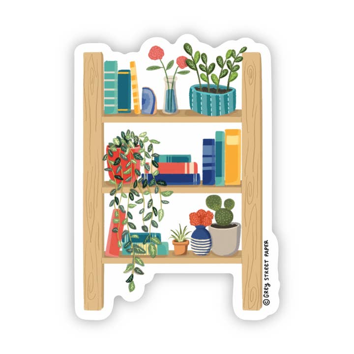 Bookshelf Sticker for wholesale by Grey Street Paper