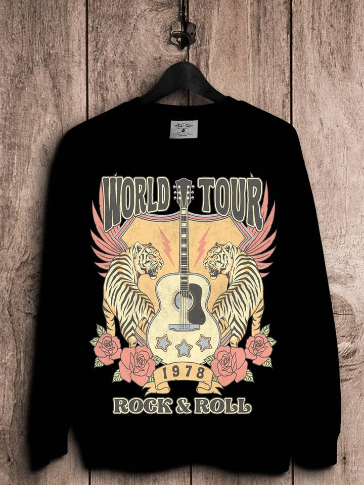 World Tour Rock & Roll Sweatshirts for wholesale by Lotus Fashion Collection