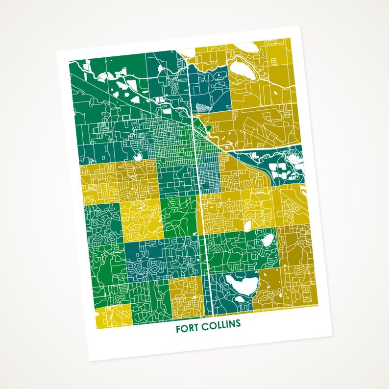 Juanita's Adventures - Wholesale Art Print - Juanitas Fort Collins Map Print0