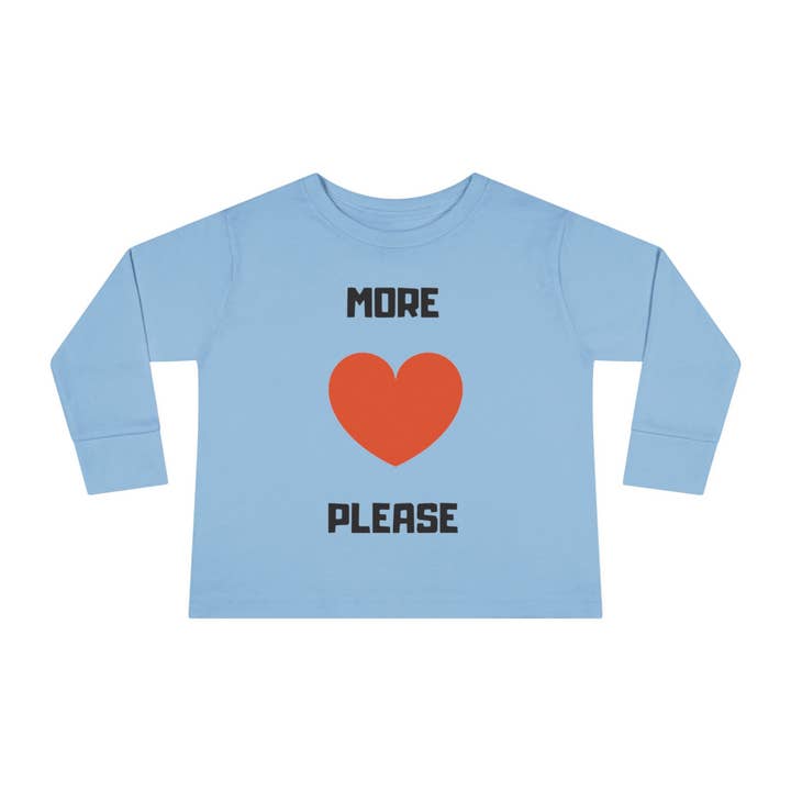 More <3 Please T-shirt met lange mouwen voor peuters voor wholesale door Get Primped