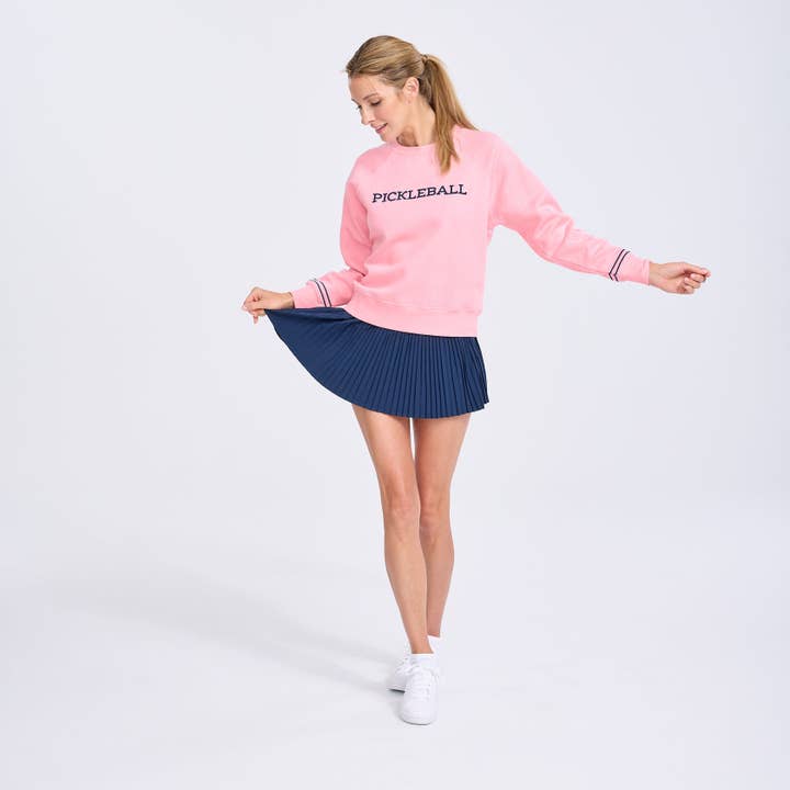 Pink Navy Pickleball Play All Sweatshirt for wholesale on Faire