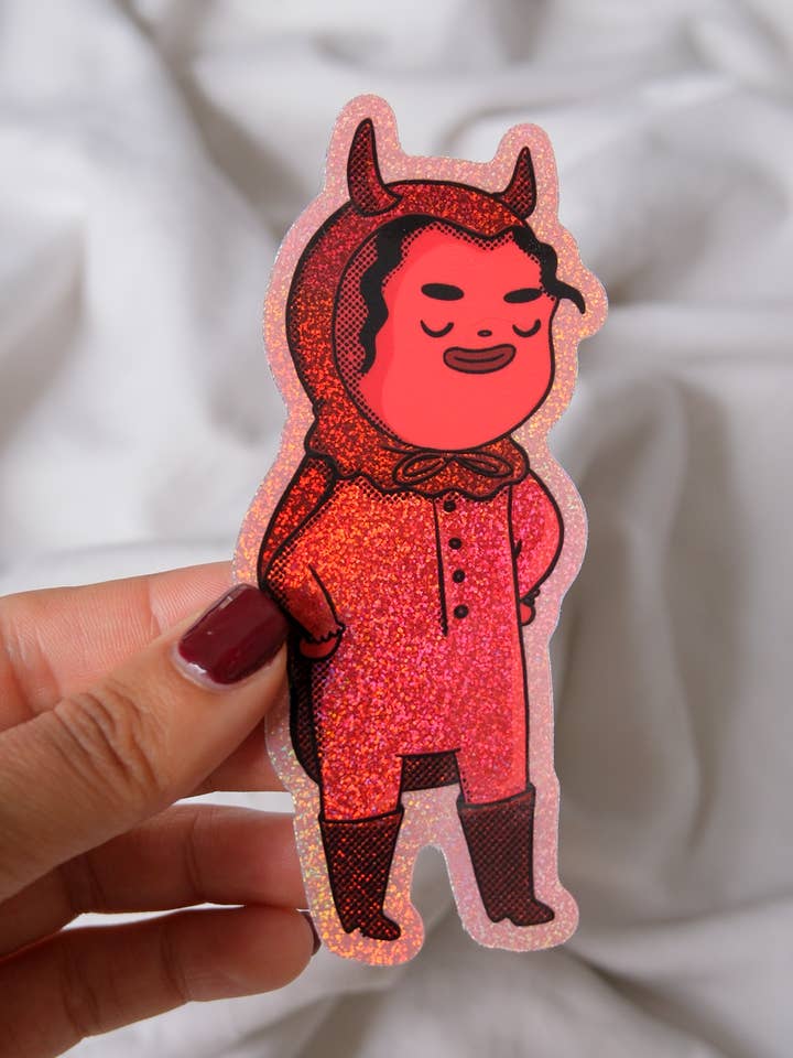 Little Devil Stardust Vinyl Sticker for wholesale by Fromlinetoline