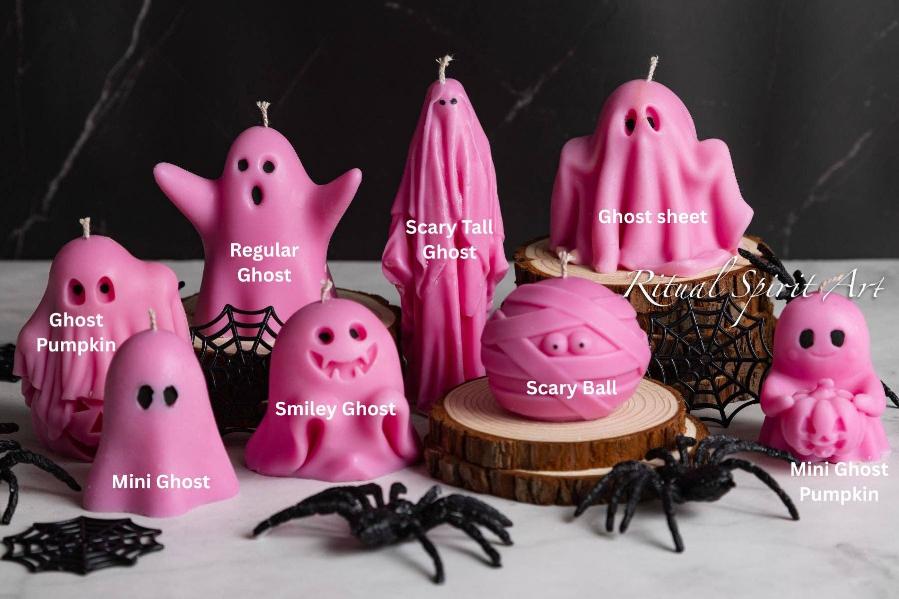 Ritual Spirit ltd - Wholesale Novelty Candle - Pink Boo Crew |  Halloween Decor | Soy 
Wax Ghost Candle0
