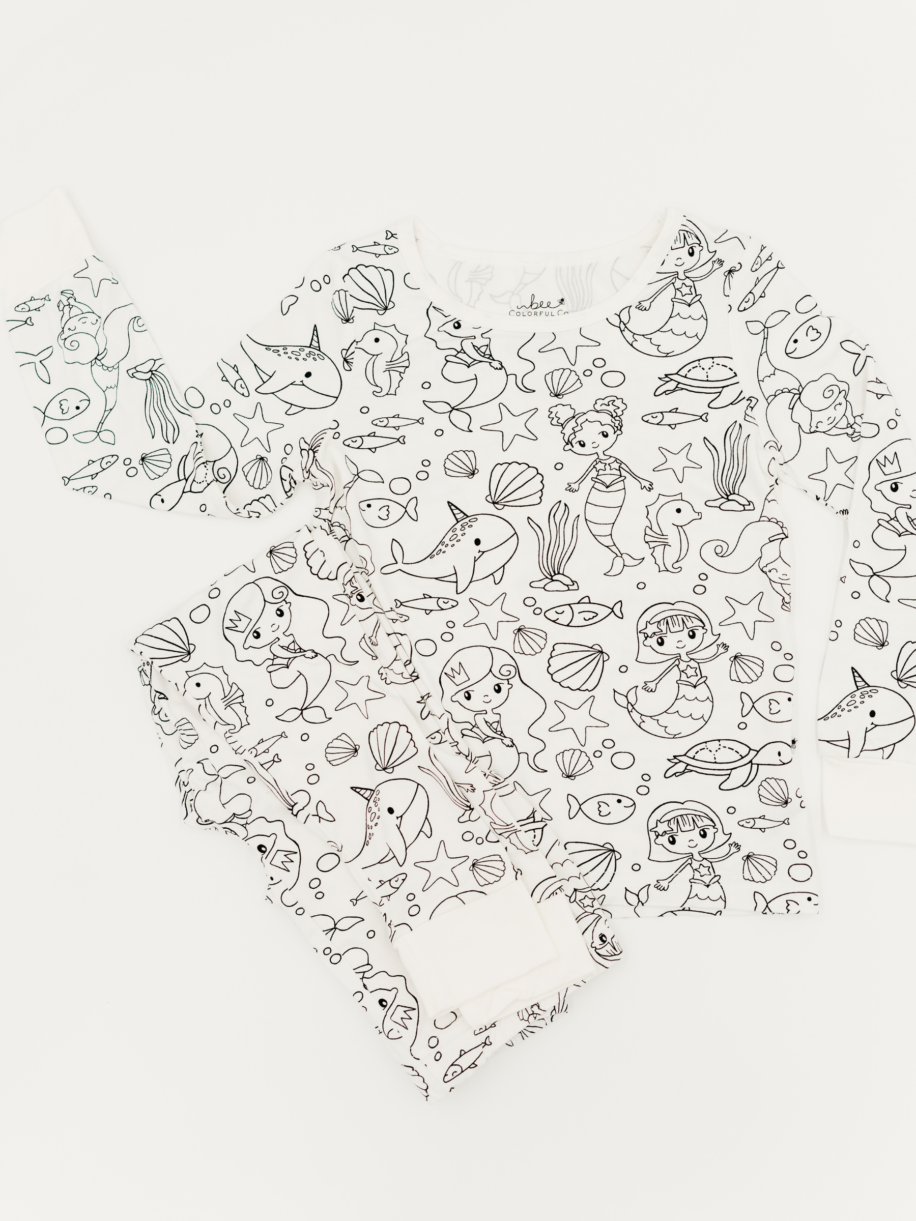 Bee Colorful Co. - Wholesale Sleepwear Set - Kids - Mermaid Coloring Pajamas 2 piece set made from Bamboo7