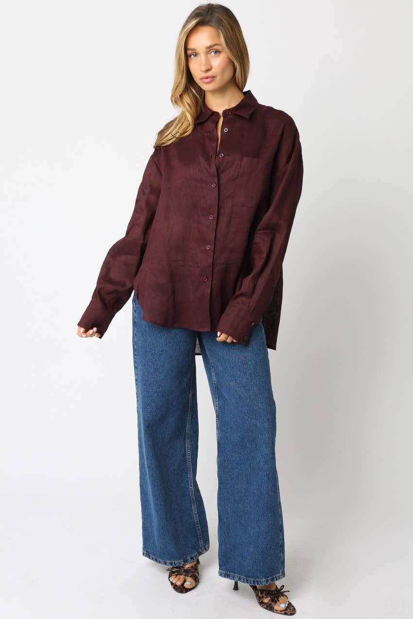 Olivaceous – wholesale Buttoned-down shirt – Women's – Helen Linen Shirt19