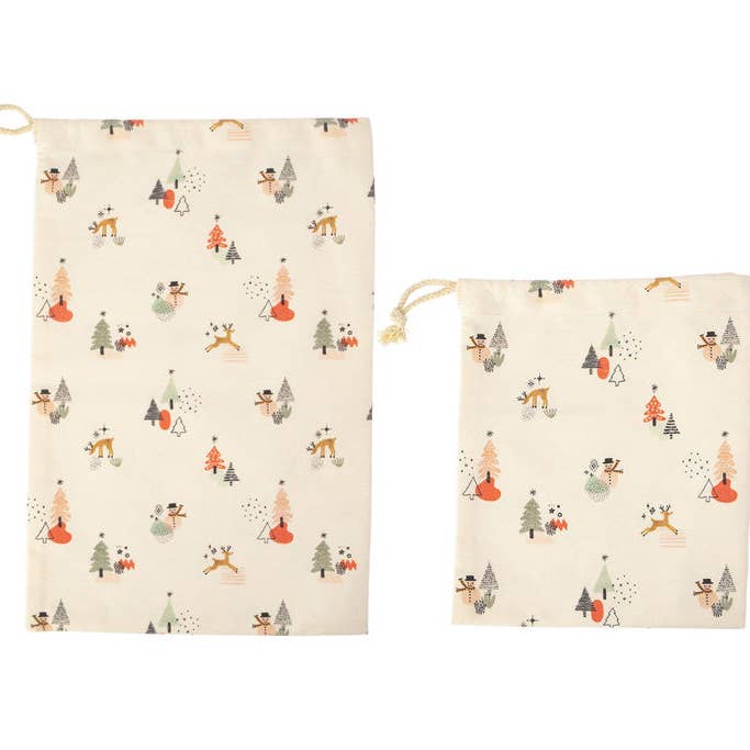 Jingle Bells Bundle (5 medium & 5 small gift bags) for wholesale by Tote Modern