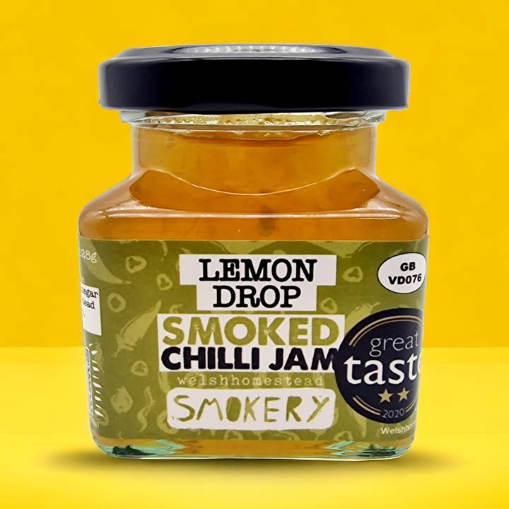 Lemon Drop Smoked Chilli Jam for wholesale by Welshhomestead Smokery