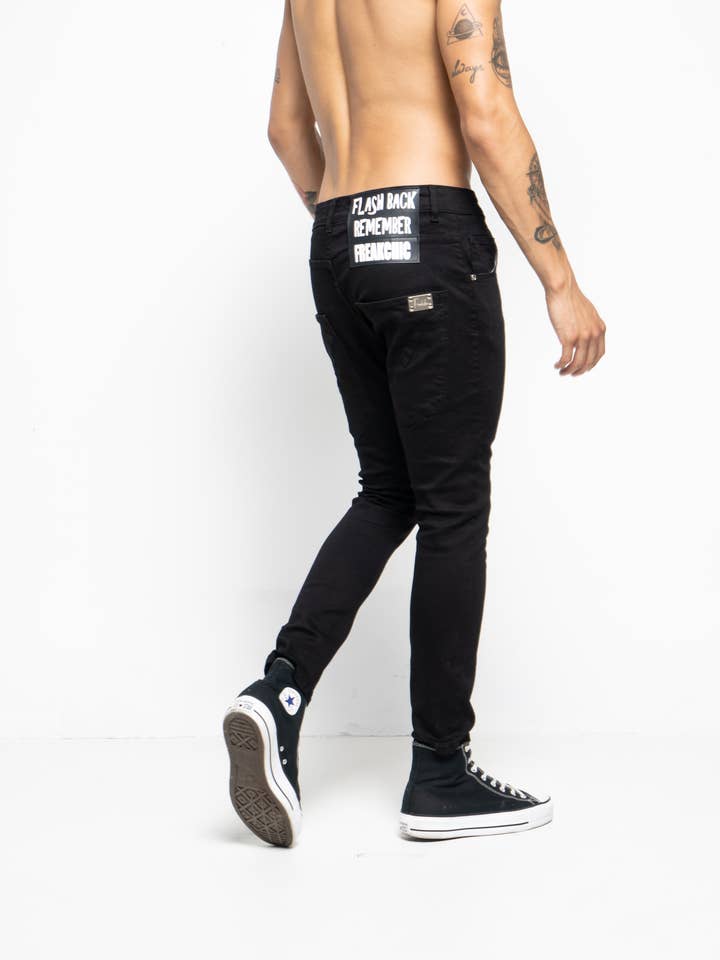 Vaqueros negros básicos para venta al por mayor de Freakchic ny