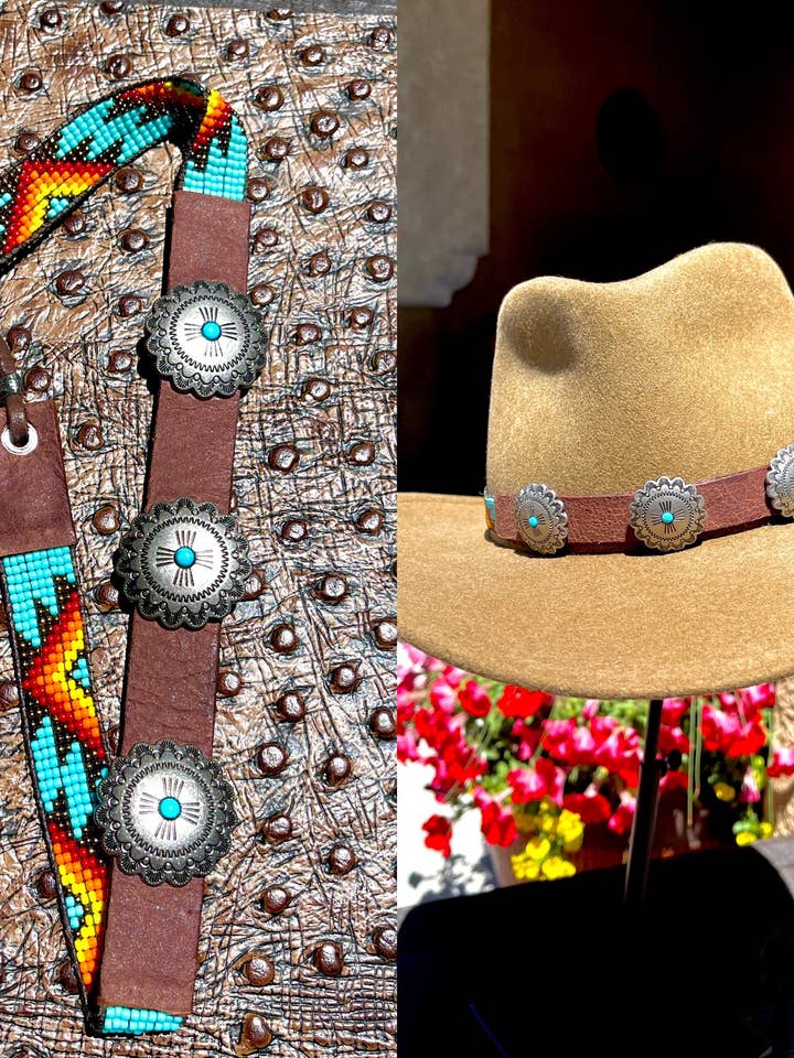 Hatband concho turquesa; Sundance para venta al por mayor de Fleurdesignz Western Jewelry