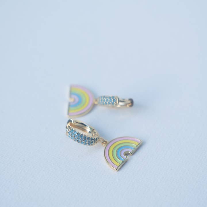 Con Cariño Design - Wholesale Huggie Earrings - Rainbow Road Huggies Kauai made Hawaii inspired5