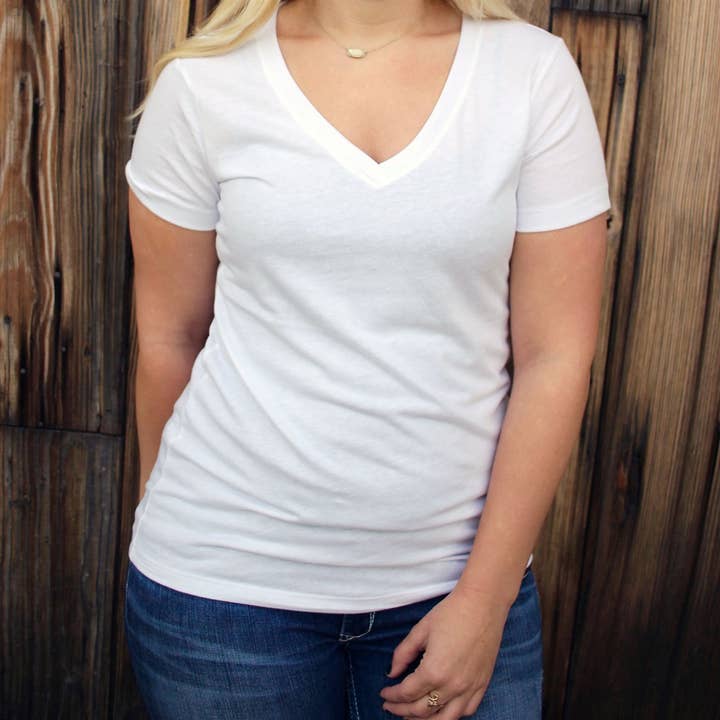 ShopTrendsNow - Wholesale T-Shirt - Women's - Ladies' 'Junior fit' Ideal V tee | 9 Colors6