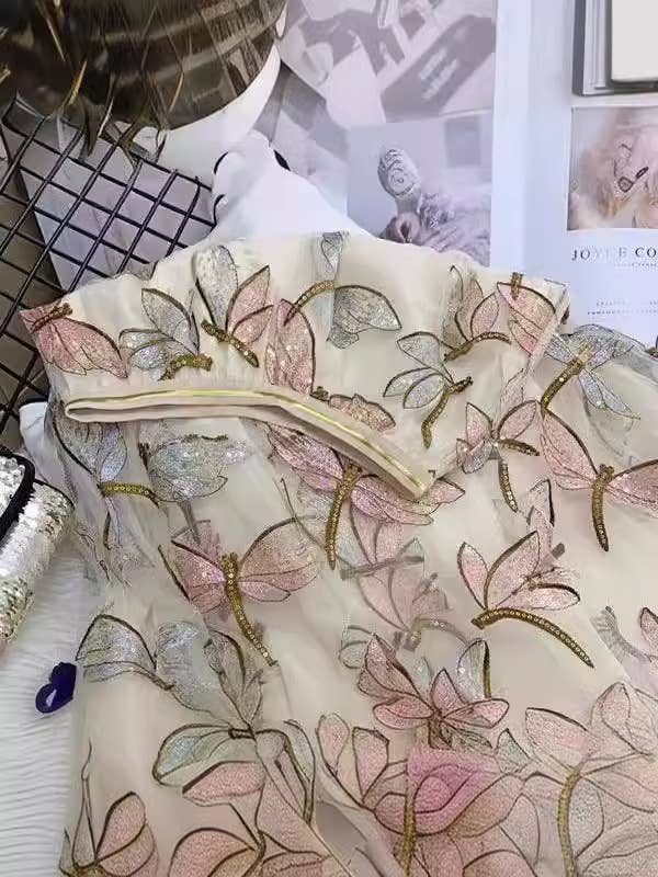 PEACH ACCESSORIES – wholesale Skirt – Women’s – Sequined Dragonfly Embroidery Mesh Tulle Skirts SK1948