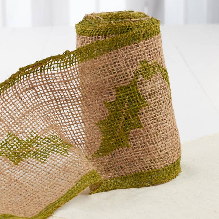 15 cm bred jutevävband med järneksbladsmönster - 3 meter lång rulle för wholesale av Factory Direct Craft