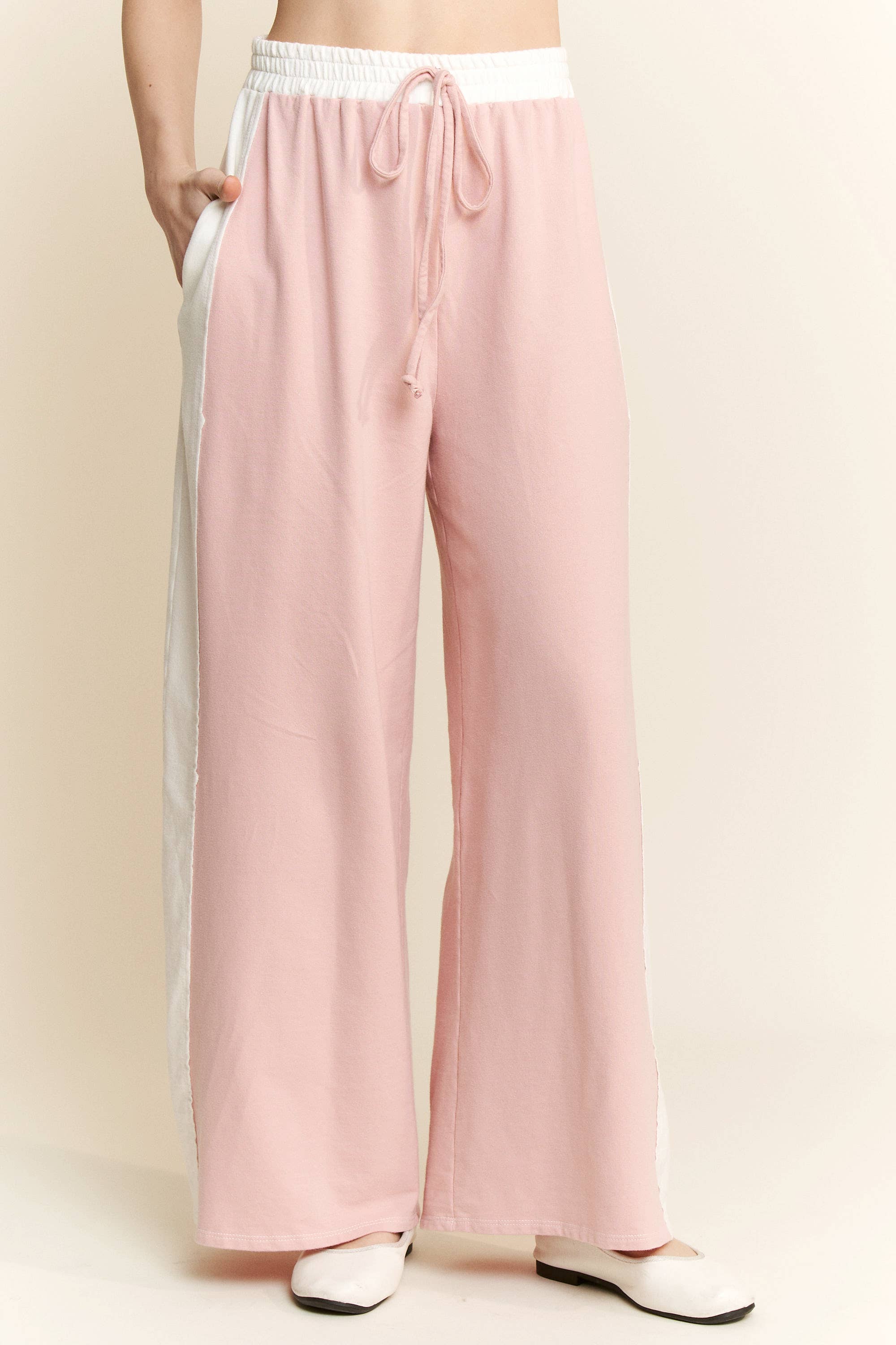 J.Her – Großhandel Lounge-Trainingshose/-Jogginghose – Damen – Gewaschene Kontrast-Seiten-Frühlings-Lounge-Hose HP637513