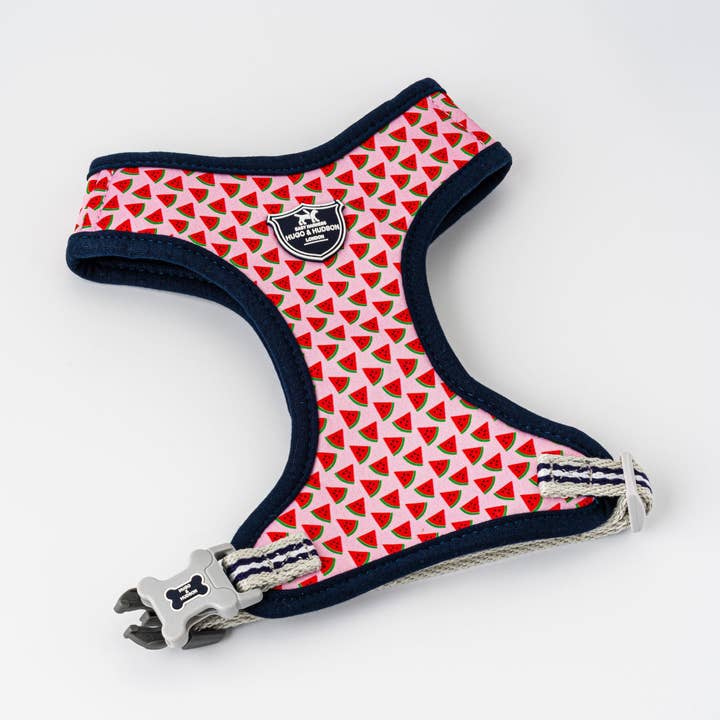 Fabric Dog Harness - Pink Watermelon for wholesale by Hugo & Hudson
