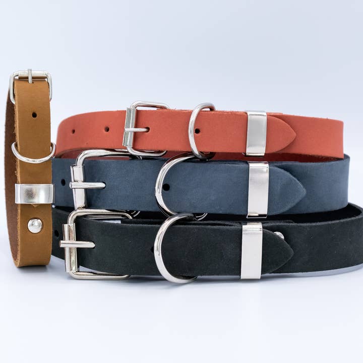 Leather Dog Collar Soft Zen Style Steel Buckle for wholesale by Euro-Dog Collars and Leads
