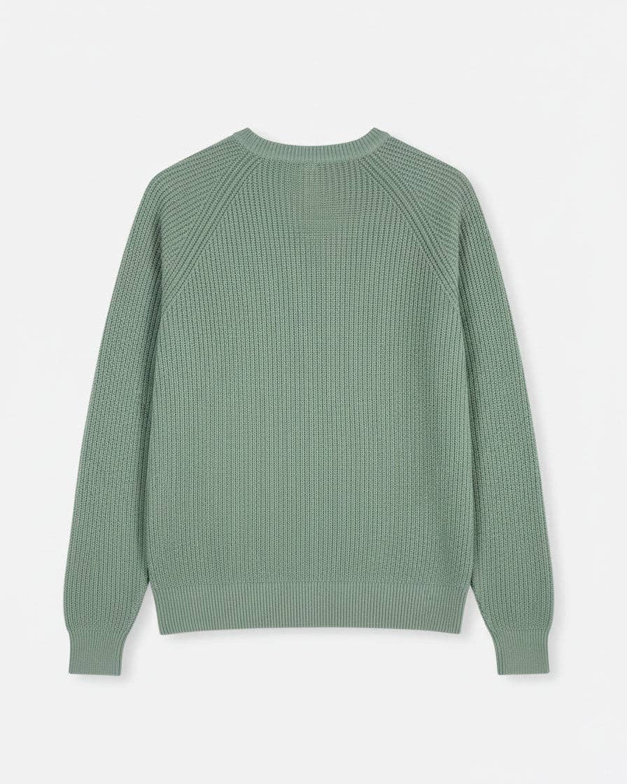 THE (REAL) GARCIA – wholesale Knitted jumper – Men′s – CANALÉ SWEATER SAGE GREEN1