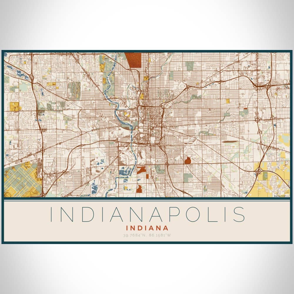 JACE.design – wholesale Art print – Indianapolis IN Map Print Woodblock3