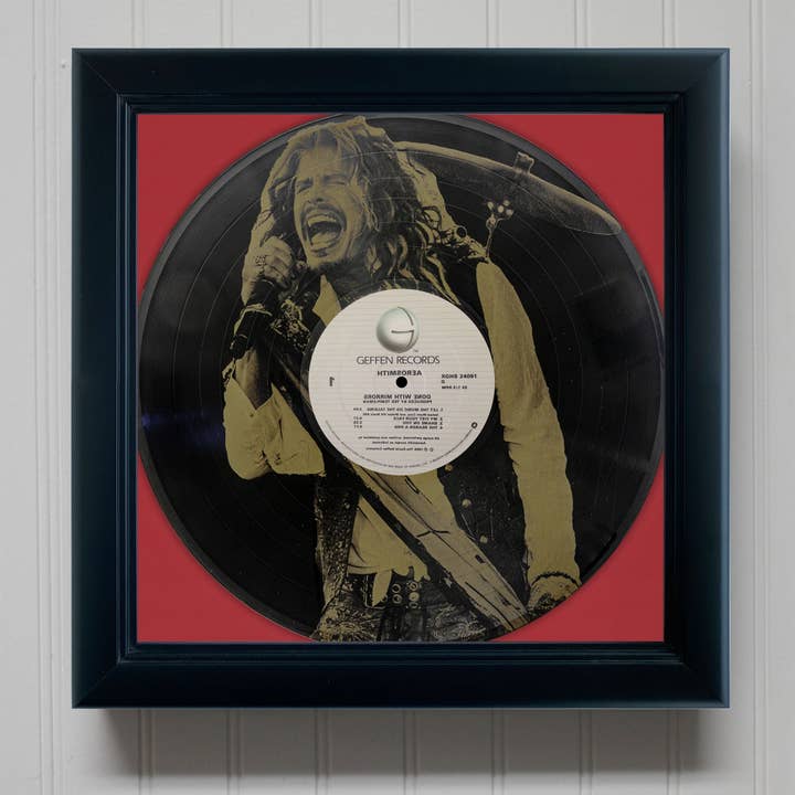 Gold Record Outlet - Wholesale Wall Accent - Aerosmith Framed Black Vinyl Etched LP Shadowbox