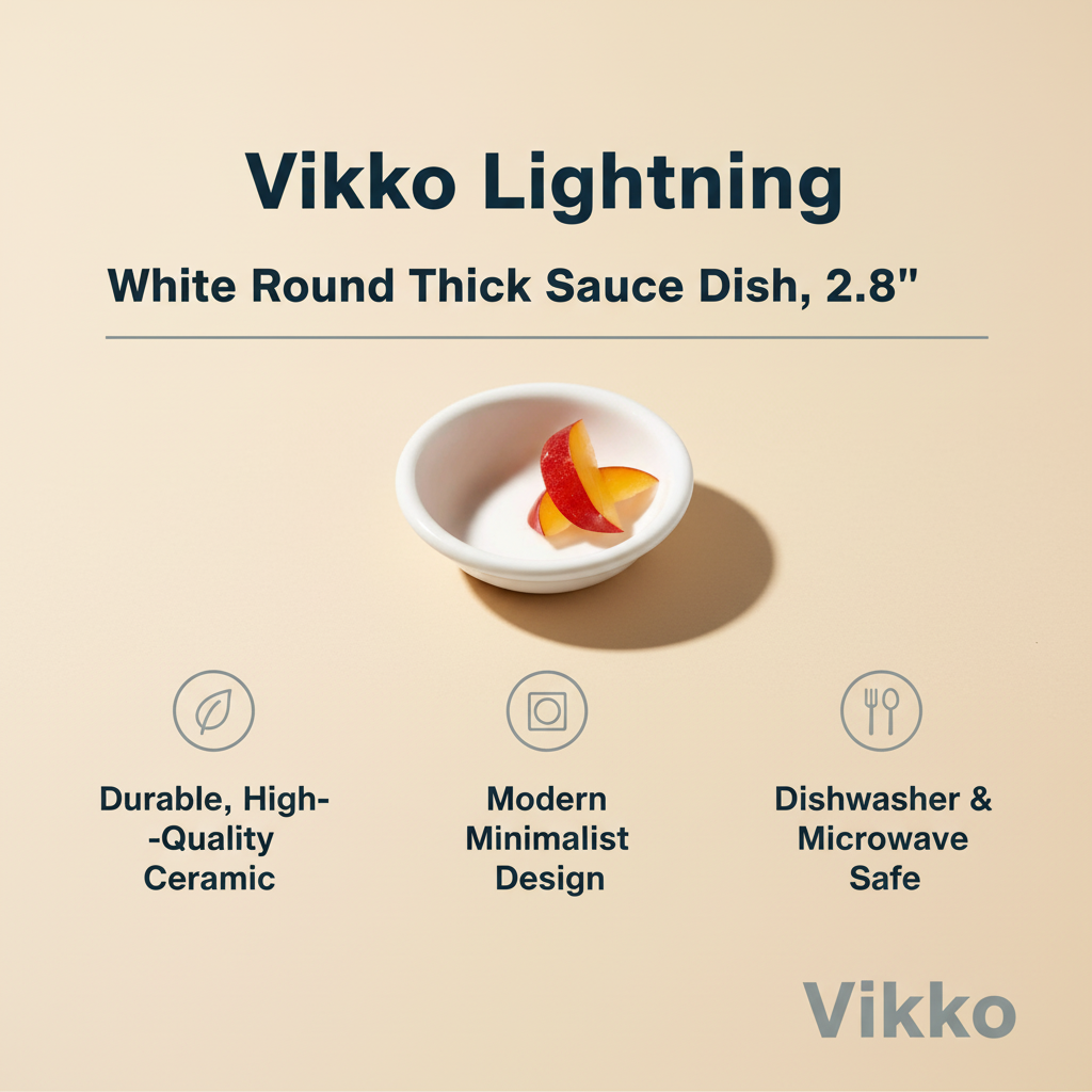 Kadra Kitchenware – wholesale Maträtt – Vikko Lightning - Vit rund tjock såsskål, 2,8"3