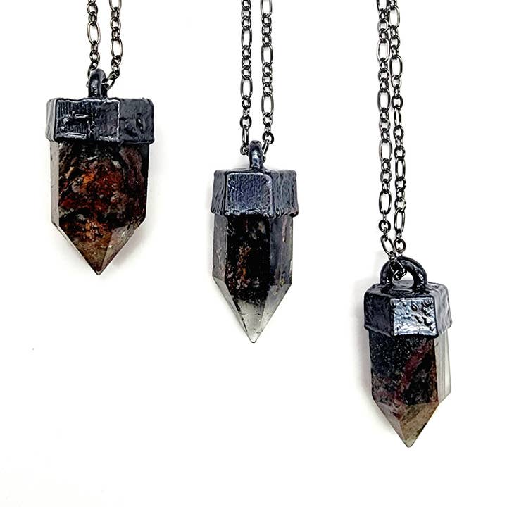 Garden Quartz Point Necklace / Lodolite for wholesale by MergingMetals