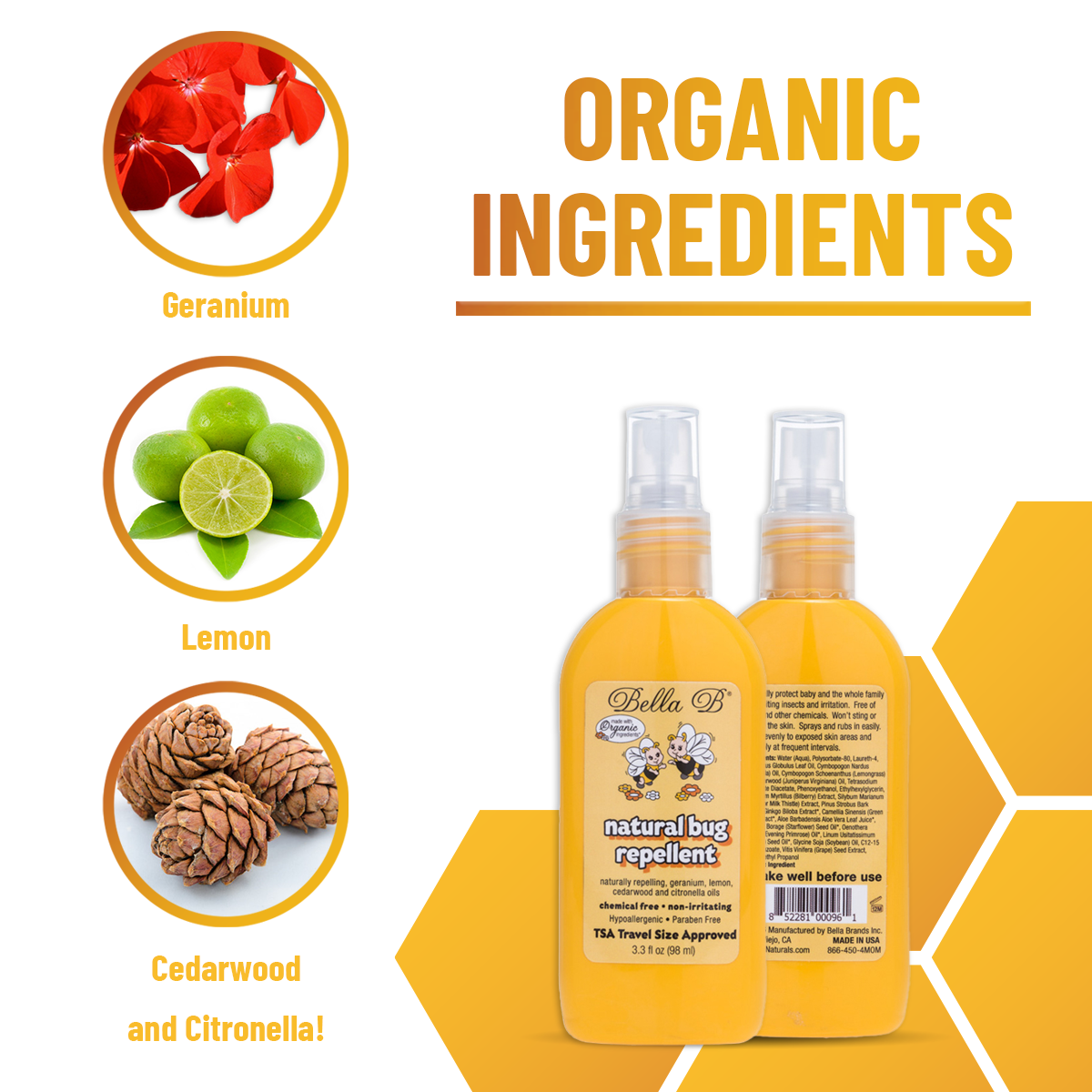 Bella B - Venta al por mayor Repelentes de insectos - Bella B Buzzy Bee repelente de insectos natural 3.3 oz2