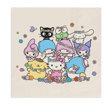 Hello Kitty and Friends Flower Crowns Luncheon Napkins for wholesale by Studio Oh!