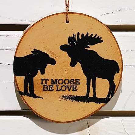 Moose "It Moose be Love" Ornament (Large) for wholesale by Abnormal Creations