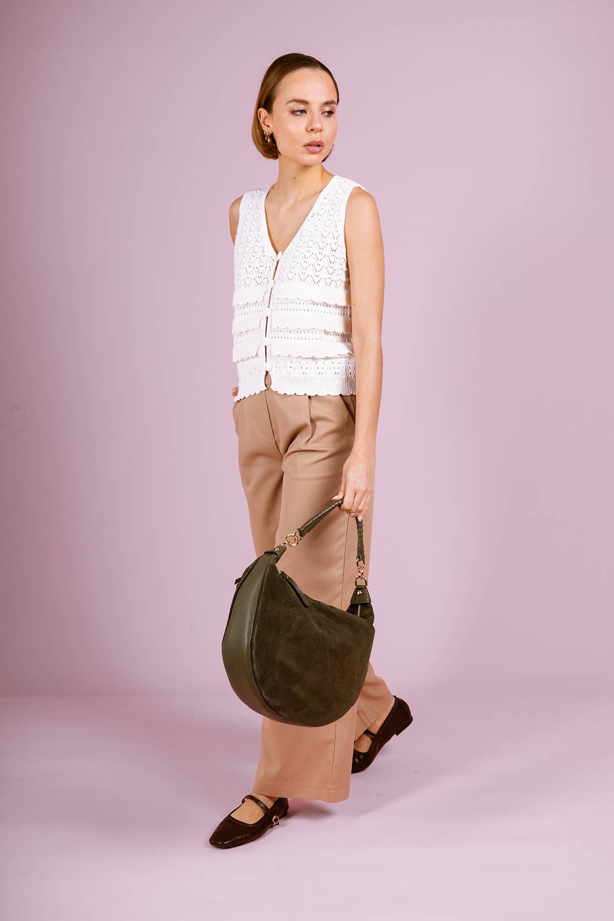 Cherry Paris - Wholesale Shoulder Bag - Women's - NADINE SUEDE Bag - 416515