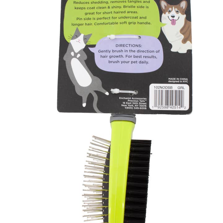 Precious Tails - Wholesale Pet Brush - Cat/Dog - Precious Tails Double-Sided Pet Grooming Brush