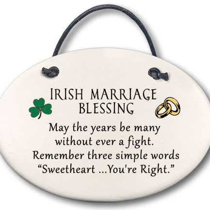 Med 4x5.5 Plaque "Irish Marriage Blessing" for wholesale by August Ceramics