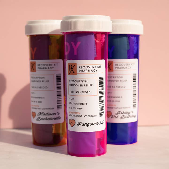 Prescription Bottle Hangover Kits for wholesale by simply gifted