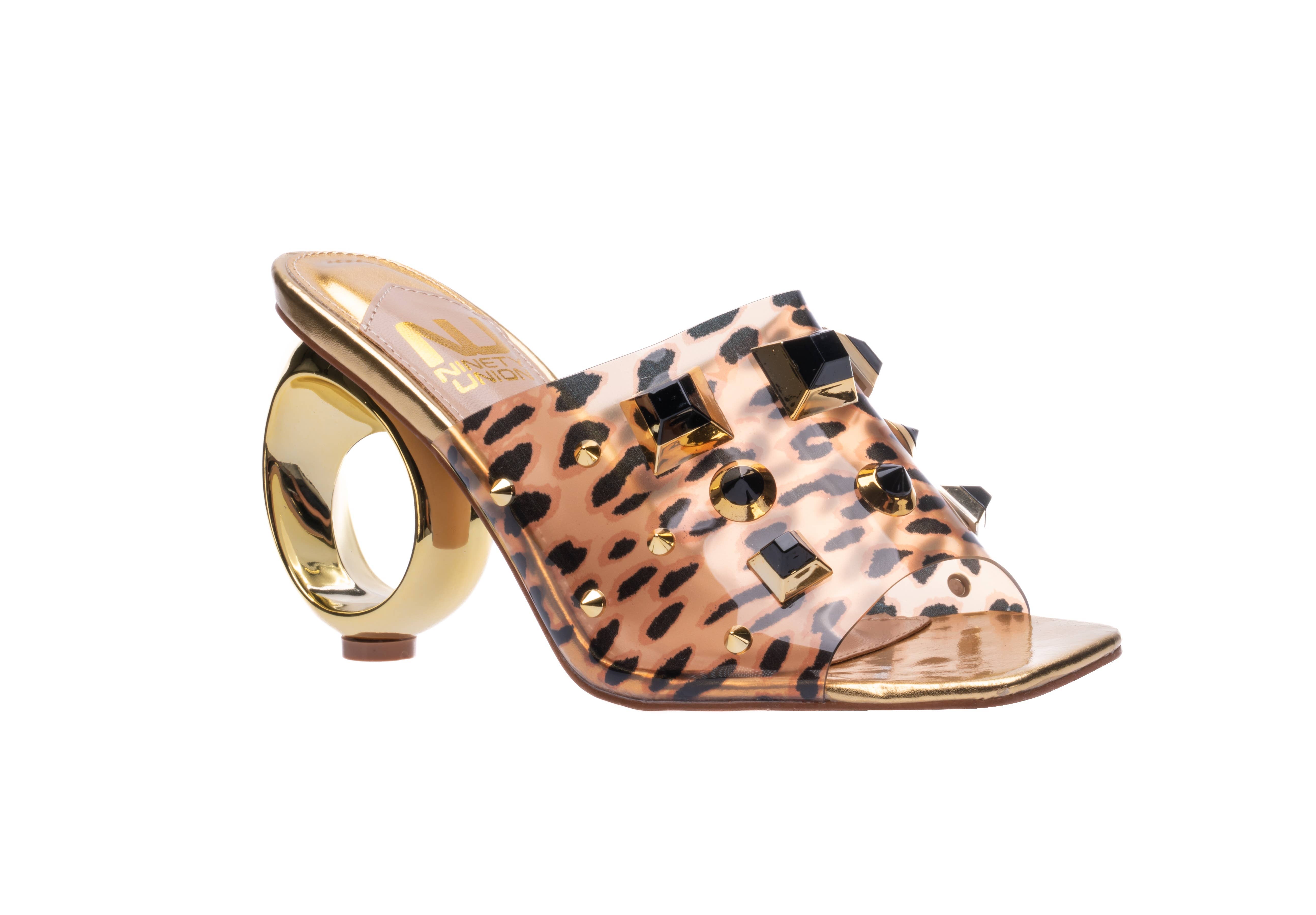 LADY COUTURE - Vendita all'ingrosso Tacchi alti - Donna - Scivolo Vegas Lucite Multicolor Stone su un tacco circolare dorato6