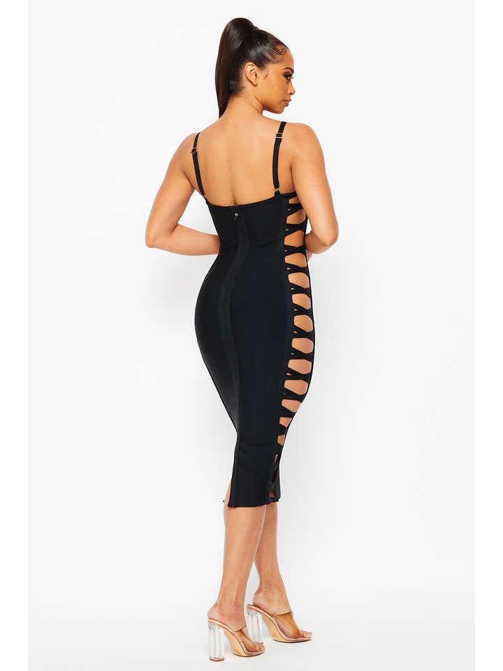 RIVIR - Wholesale Dress - Women's - BANDAGE BODYCON DRESS-AS344D