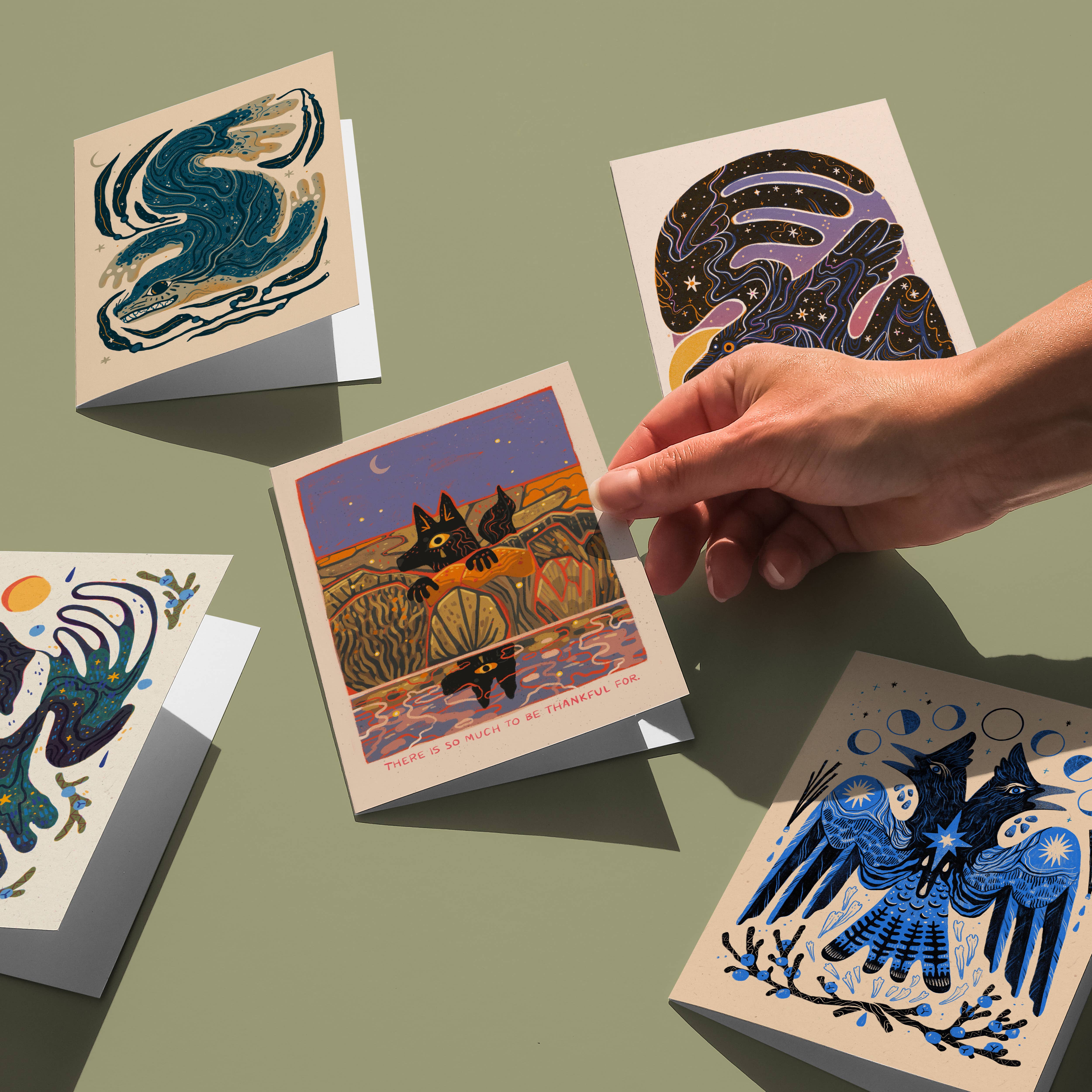 Pine Bones - Wholesale Everyday Greeting Card - Jackalope – Blank Greeting Card Nature Illustration 3