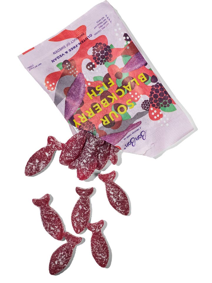 Sour Blackberry Fish - Swedish Candy 5.2oz (150g) for wholesale by BonBon - A Swedish Candy Co