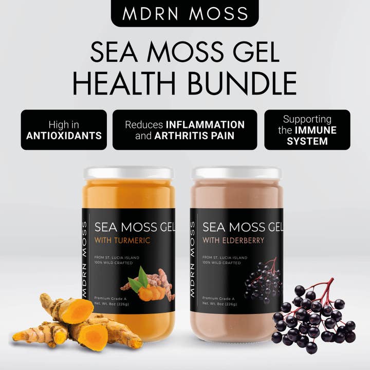 Elderberry & Turmeric Sea Moss Gel | Ultimate Health Bundle for wholesale by MDRN Moss