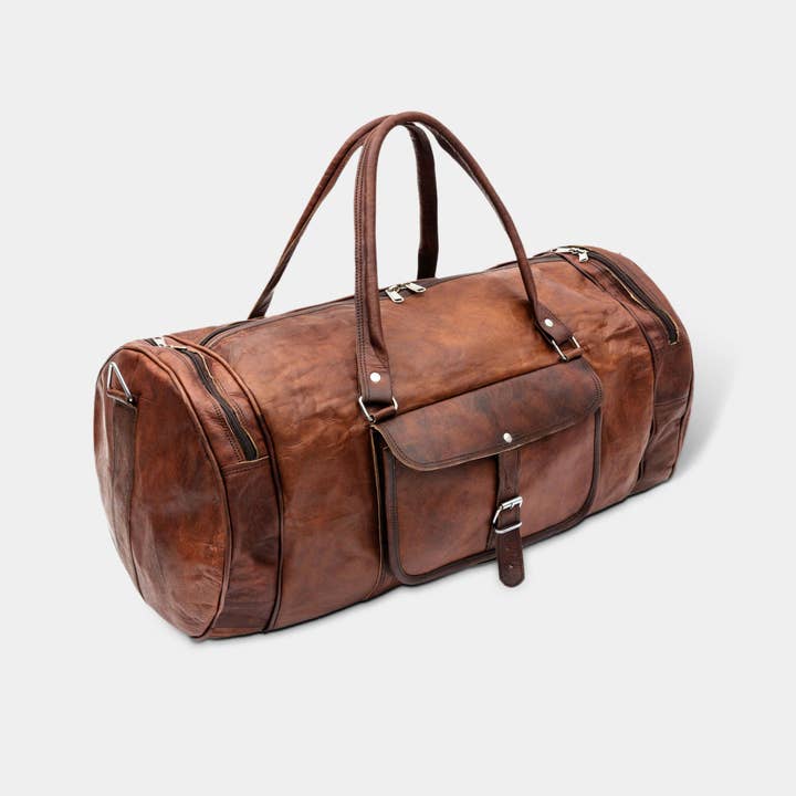 MaheTri LLC - Leather & Lifestyle Goods - Wholesale Weekender bag – men's - Real Leather Travel Duffel Bag3