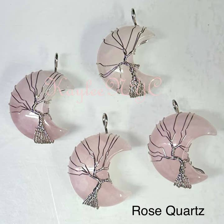 KayleeNYC - Wholesale Individual Charm/Pendant - Hand Wrapped Crystal Moon Pendant