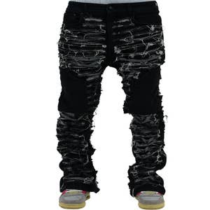 American style distressed jeans men's trendy brand ins drop